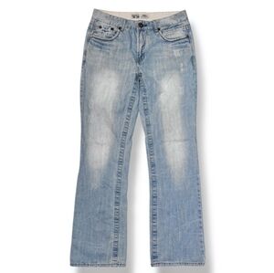 BLUE INC. Deluxe Denim Distressed Light Wash Bootcut Jeans 32x34100% cottonIn
